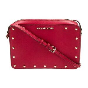 Michael Kors Red‎ Studded Crossbody Bag Designer Purse Handbag